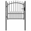 Vidaxl Garden Gate With Spikes, Steel, 100X100 Cm, Black