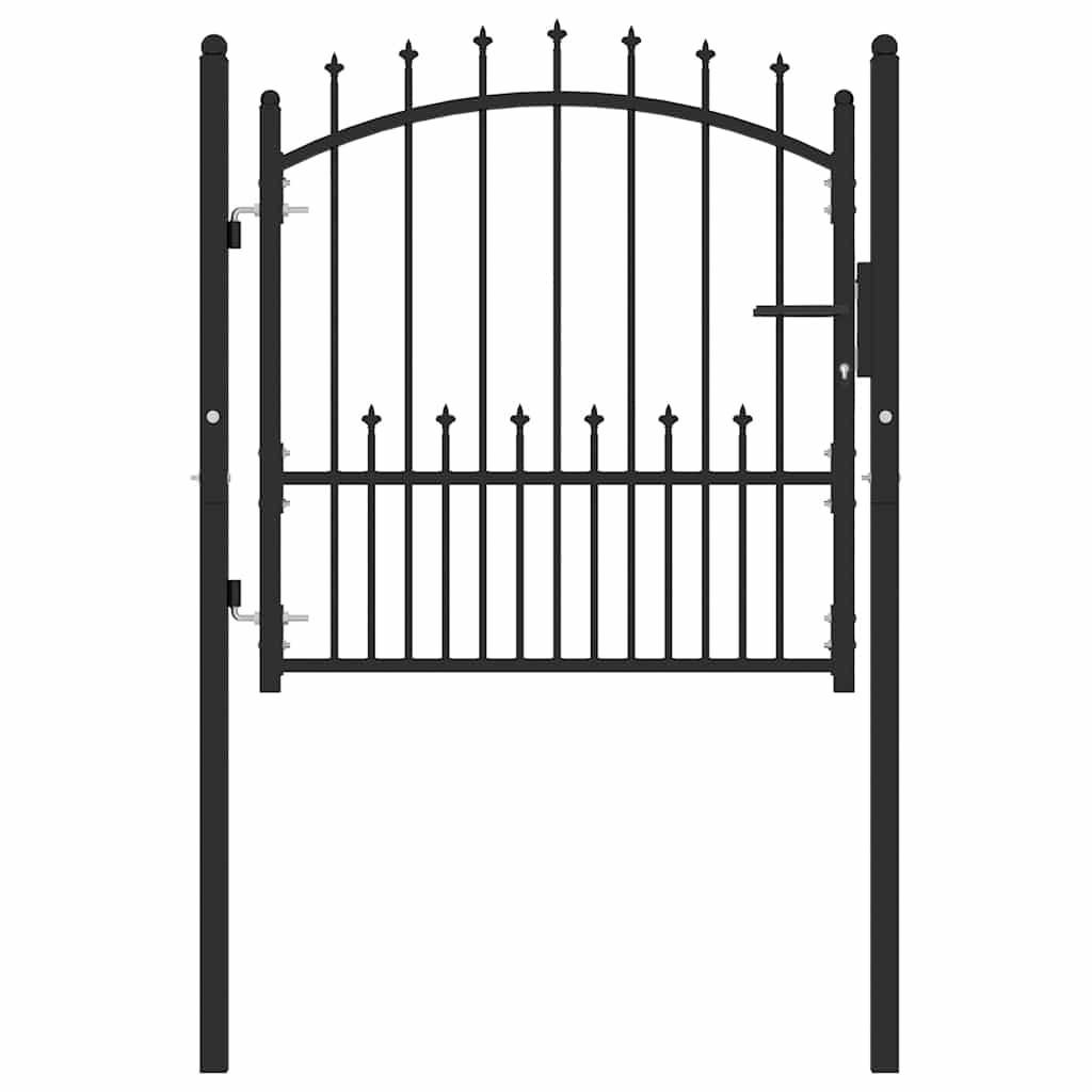 Vidaxl Garden Gate With Spikes, Steel, 100X100 Cm, Black