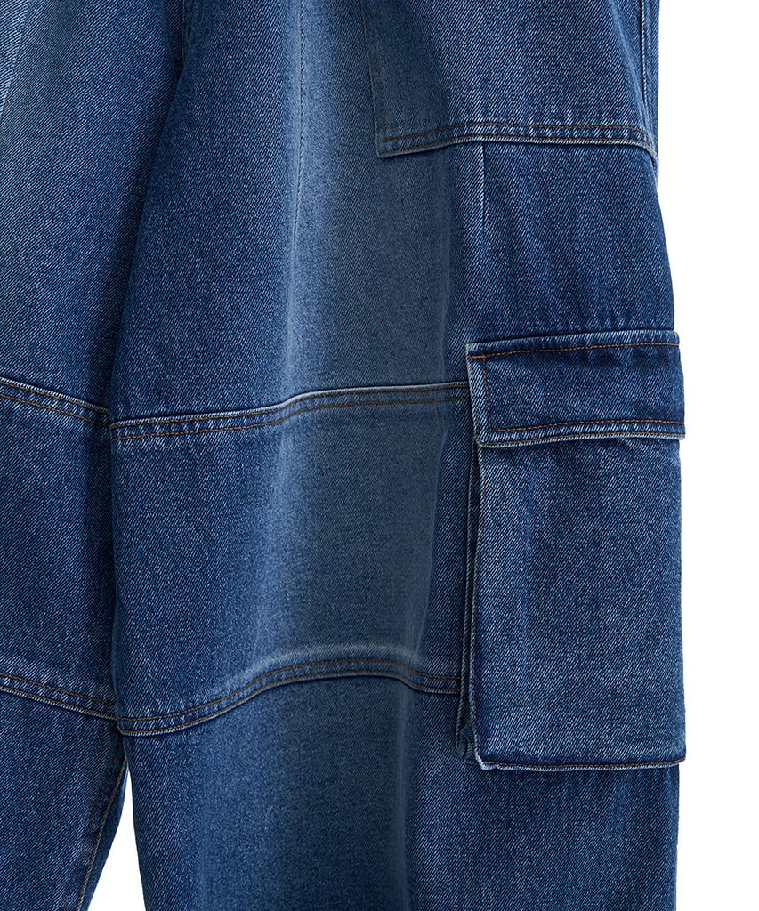 Peulomaleul Wide Fatigue Denim Pants / Blue