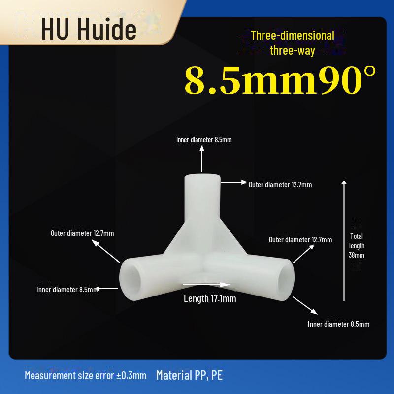 Three-Dimensional Plastic Right Angle Joint Connector for Tent and Studio Accessories