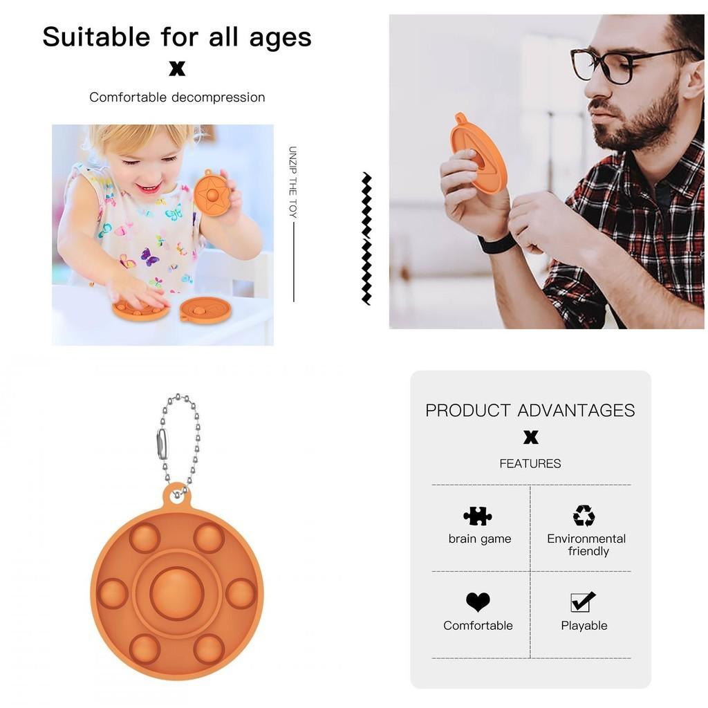 Squid Game Pop It Simple Dimple Push Bubble Keychain Pendant Fidget Toy For Stress Relief Fun