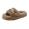Fashion 2025 women Summer Women House Slippers Faux Fur Warm Flat Shoes Female Slip on Home Furry Ladies Slippers Size 36-43 Wholesale