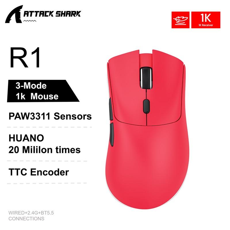 Attack Shark X11&R1 Kabellose Gaming-Maus - Tri-Mode, PAW3311 Sensor, 22K DPI, 400 IPS, RGB PC Gaming-Maus