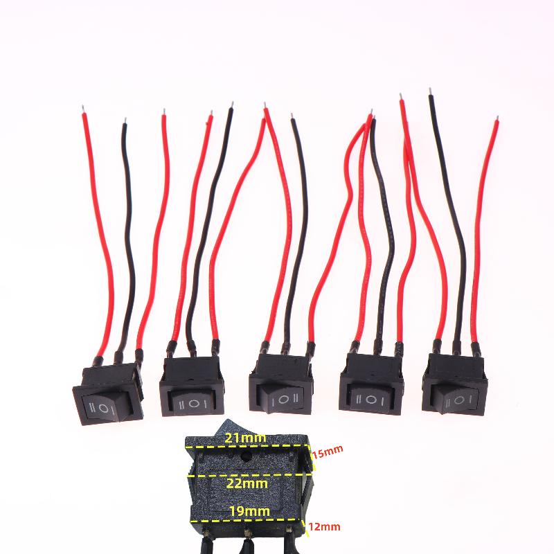 5Pcs Mini Rocker Switch 24V ON OFF Switch With Wire 3A Toggle Switch