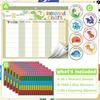 Magnetic Reward Chart for Kids at Home, Behavior Chart Pad with 26 Chore Charts, 1680 Star Stickers, 84 Motivational Stickers to Develop