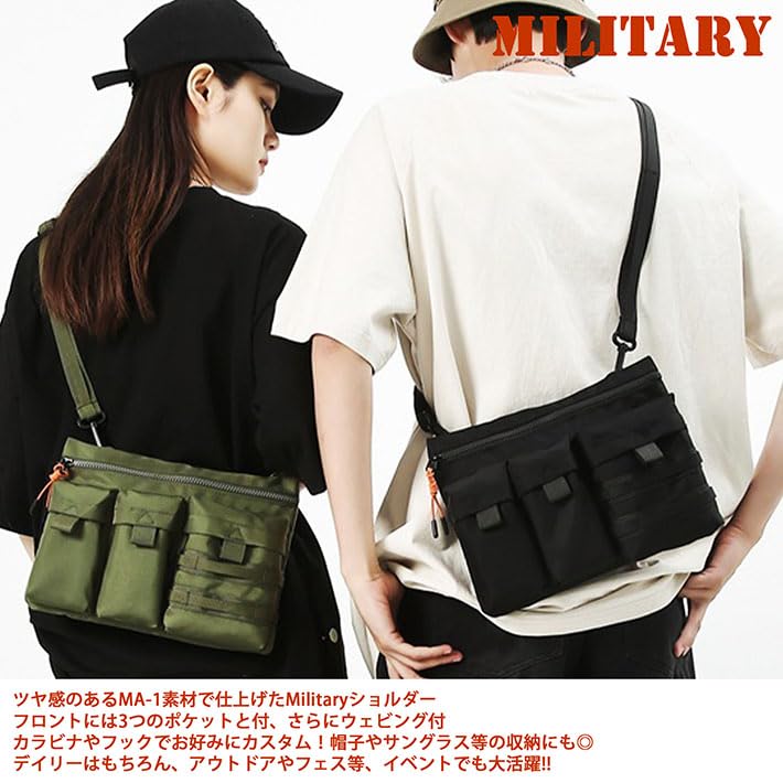 LTG Sacoche Body Bag for Men and Perfect for Outdoor 7987314 MA-1 Military-Style Women, One-Shoulder, Crossbody, Water-Repellent, Activities,