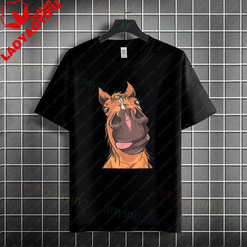 Unisex Unisexs Casual Graphic Tshirt With Western Horse Barrel Racing Design 100 Cotton Short Sleeve Round Neck Tshirt