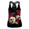 Halloween Night Street Show Horror Skull Print Ladies Sling Vest