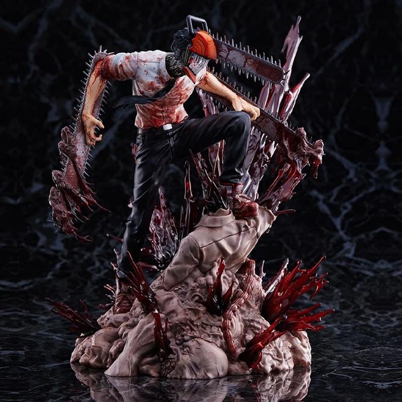 Anime Figur Chainsaw Man Denji Pochita Passend Stehende Position Kampfmodell Spielzeug PVC Verpackt Großes Geschenk Skulptur Ornamente 18CM