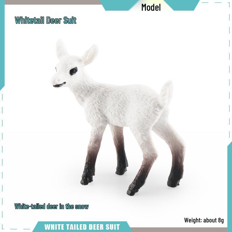 Simulated Christmas Reindeer and White-Tailed Deer Ornament Set