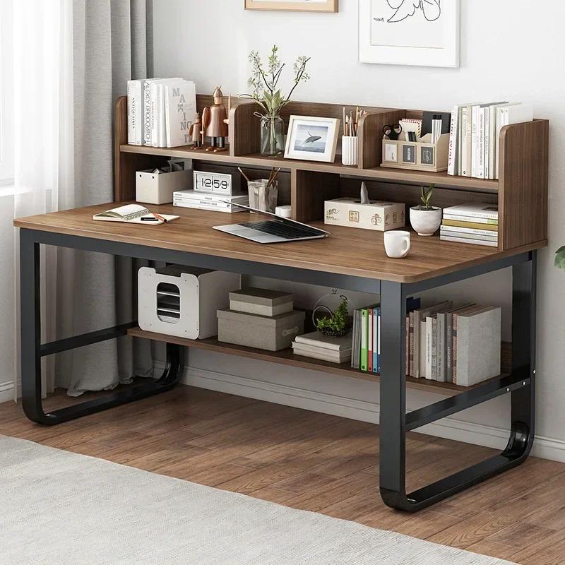 Simple Office Computer Desks Table With Storage Bookshelf Writing DeskComputer 100/120/140cm