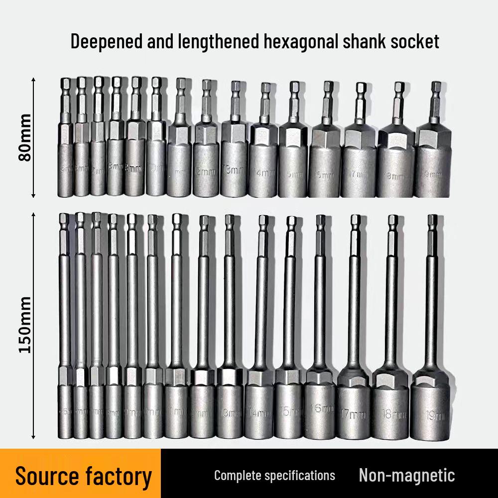 80-150 Socket Electric/Pneumatic Screwdriver & Drill Bits Set, Hex & Deep Sockets Wrench
