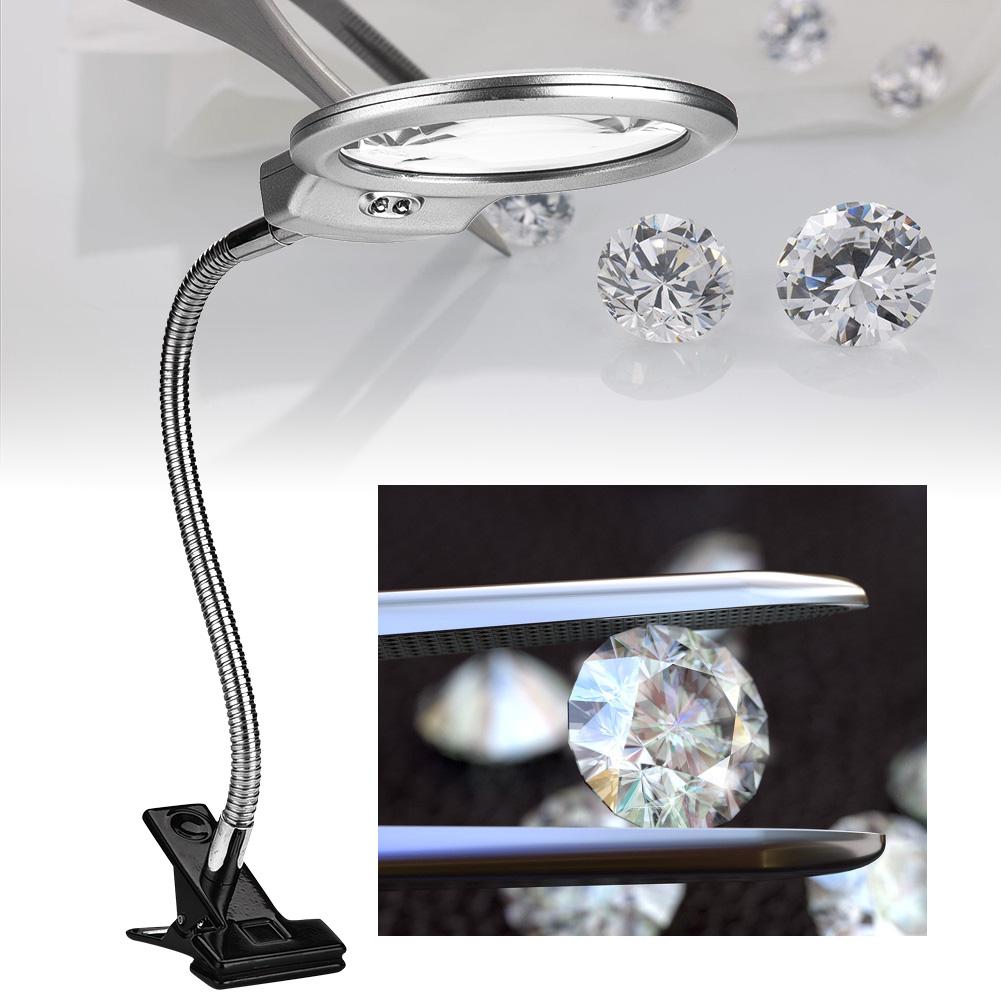 Tischklemme Klemme Flexible Lupe Einstellbare LED Lupe Schmuck Uhren Reparaturwerkzeug