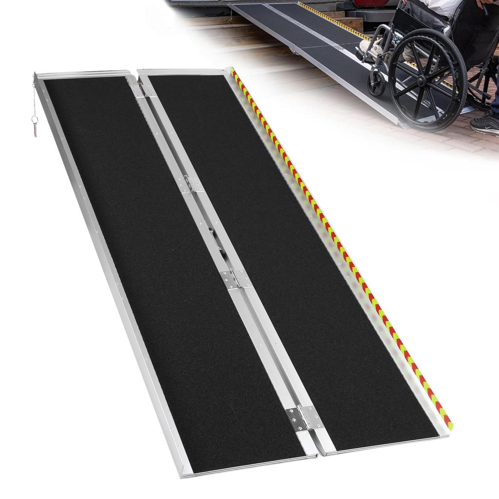 Portable Wheelchair Ramp Folding Non-Slip Aluminum Door Threshold Wheelchair Ramp Threshold Ramp for Home Steps Stairs Doorways