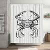 Crab Bath Mat Shower Curtain Waterproof Decorative White Modern Bathroom Accessories with Tassels for Home Decoration