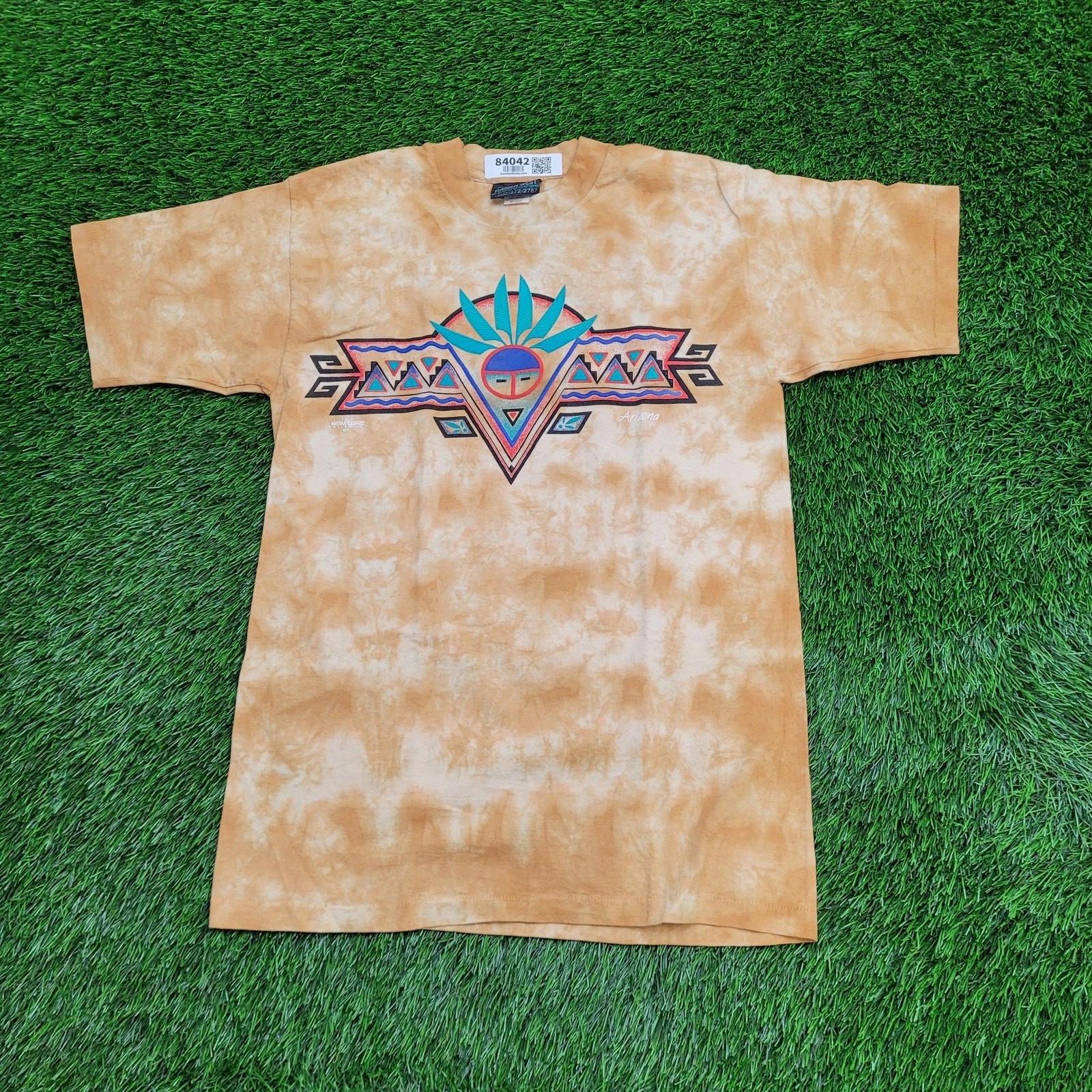 Vintage 1992 Arizona Aztec Indian Shirt S/M 19x27 Tribal USA S