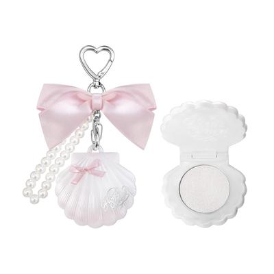 Flower Knows Shell's Jewel Highlighter Balm,Cute Pink Bag Charms Keychain,Glitter Highlighter Makeup,Gift for Women,Girls,0.11 oz(Moonlight Stone)