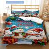 Beautifulchristmastwosnowman Customize Your Name Duvet Cover Soft Bedding Set For Bedroom Guest Room And Dorm Decoration Threepiece Set Includes 1