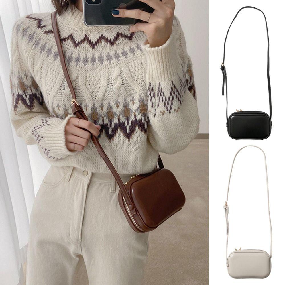 

Простая кожаная сумка через плечо Мини-сумки Стильные сумки на ремне для женщин