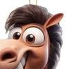 Funny Horse Acrylic Car Rearview Ornament 2D Flat Cartoon Prank Horse Automotive Interior Hanging Accessory for Tree Door Window Decor