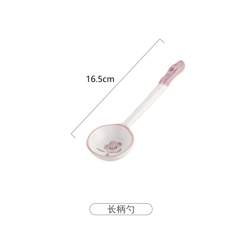Long Handle Solid Ladle High Quality Non-toxic and Tasteless Good Looks Vintage Kitchen Supplies Ceramic Spoon Fine Workmanship