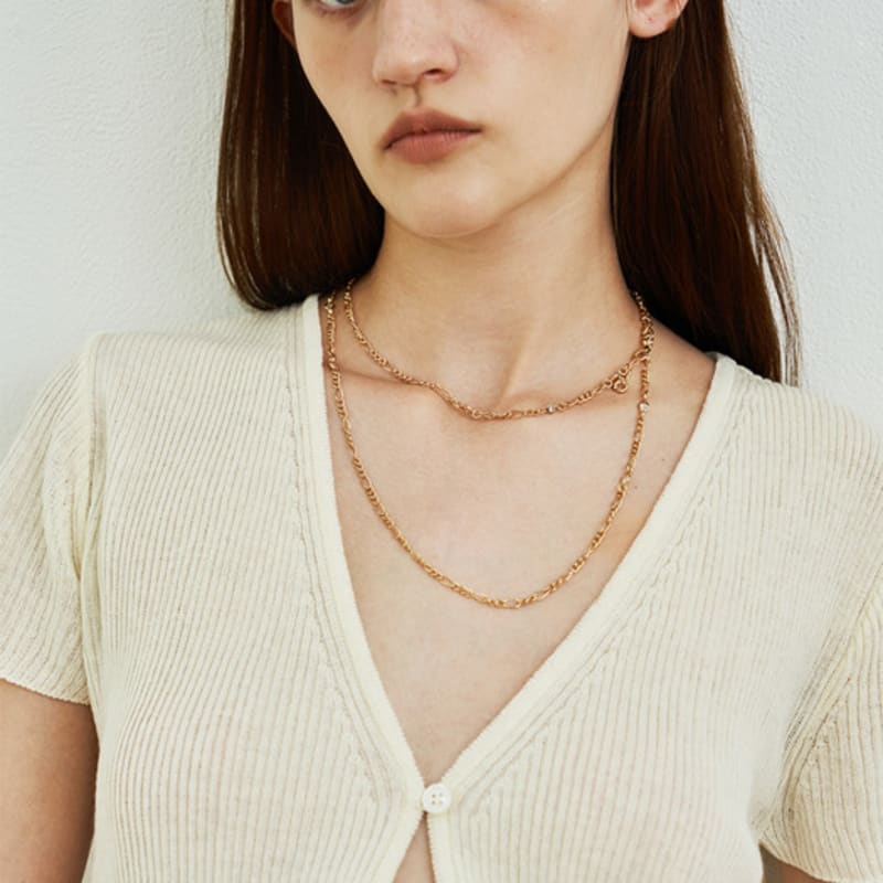 

RAWFINED Glamorous Cubic Necklace (Long) gold