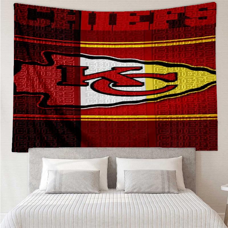 Kansas City Chiefs Logo Tapestry Hanging for Bedroom,Livingroom, Playroom,Decor Art Room Wall Tapestry Holiday and Birthday Gifts