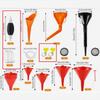 15-Piece Car Plastic Funnel Set Wide-Mouth Fuel And Oil Multi-Purpose Flexible Right-Angle Funnel For Coolant And Oil