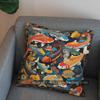 2D Colorful Koi Fish Pattern Decorative Pillow Cover Pattern Cushion Cover Suitable For Sofa Bedroom Car Pillow Cover