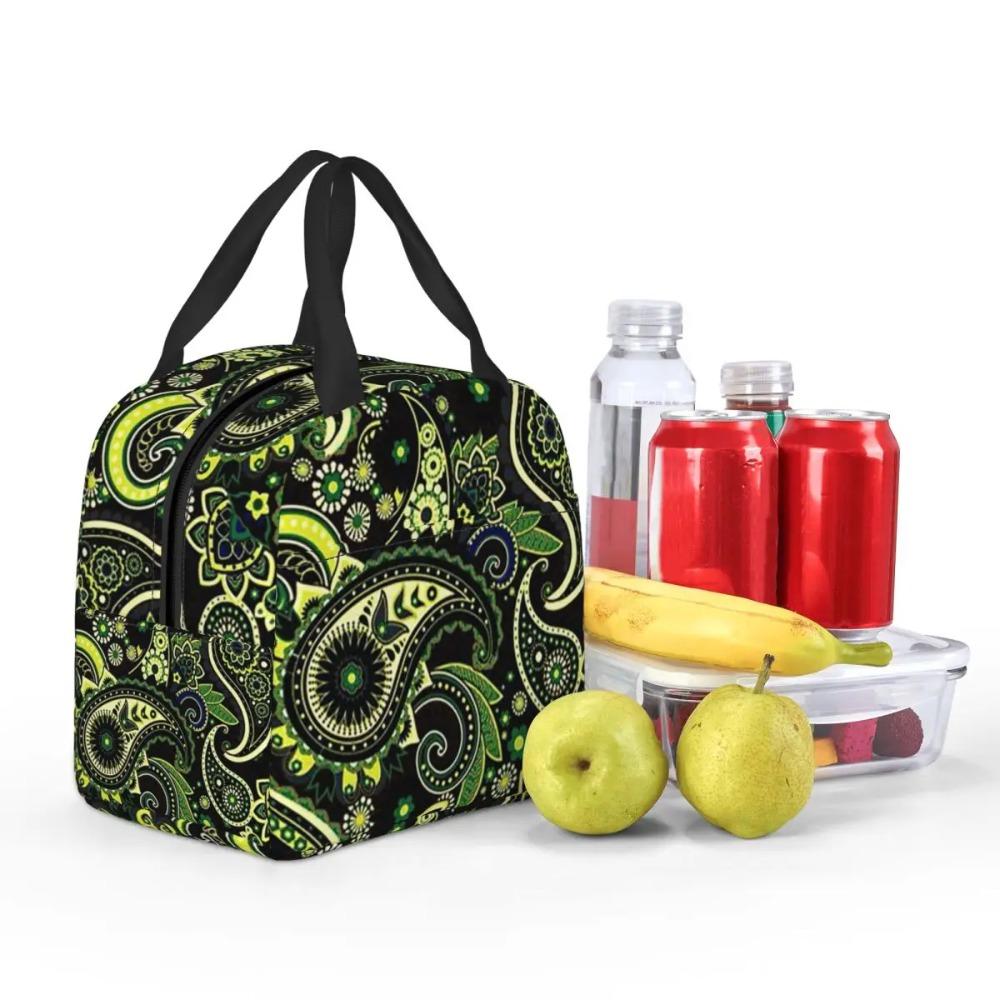 Colorful Paisley Mandala Insulated Lunch Bag for Women Children Leakproof Food Boxes Thermal Lunch Box Tote