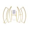 7ft Gold Metal Crescent Moon Wedding Arch Stand, Half Curved Flower Balloon Frame Birthday Party Backdrop