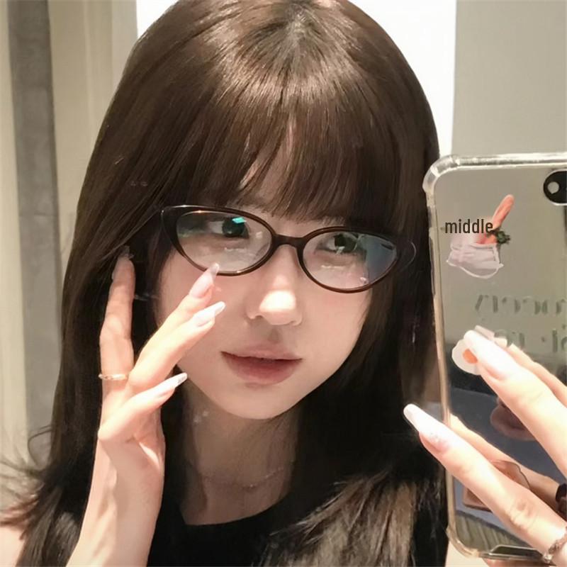 Women's Trendy Cat-Eye Retro Glasses: Minimalist, Anti-Blue Light, UV Protection, Small Frame