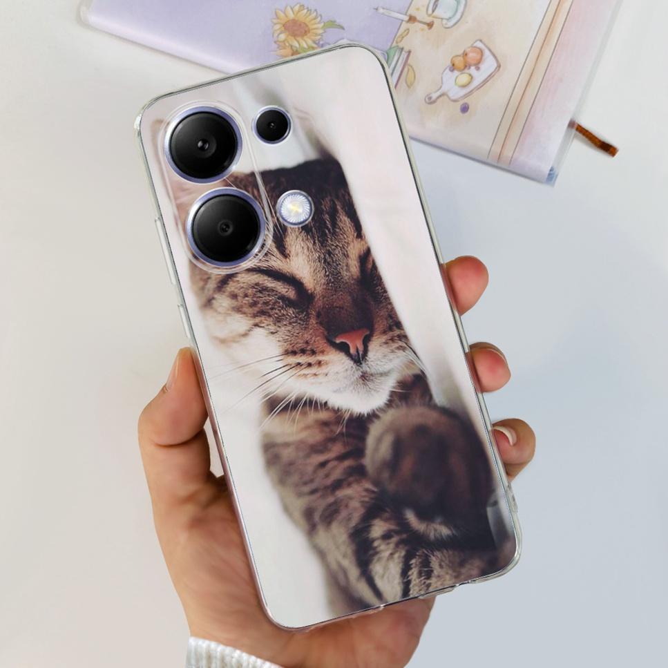For Xiaomi Redmi Note 13 Pro 4G Case Beautiful butterfly flower TPU Soft Silicone Cover For Xiaomi Poco M6 Pro Bumper Phone Case
