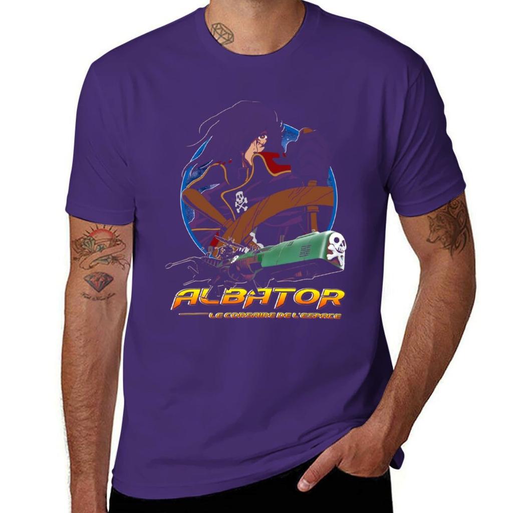 Capitaine Harlock Avec Atlantis - Arcadia - Albator The Space Corsair Essentiel T-Shirt Cute Clothes Blacks T Shirt for Men
