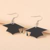 Fully Managed Environmentally Friendly Acrylic Earrings, Personalized Graduation Season Black Scholar Hat Earrings 1 Pair