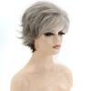Synthetic Short Curly Wigs Lady Mixed Black Silver Grey Wigs With Bangs for Women Daily Cosplay Layered Hair Heat Resistant Fibre Wigs