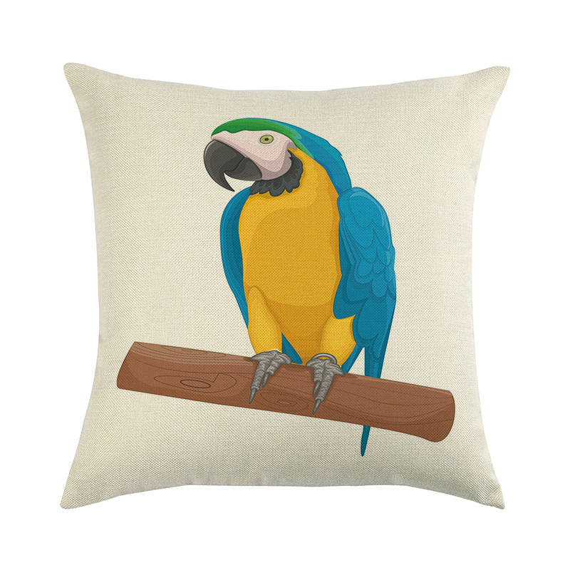 Painted Pattern Of The Macaw Digital Printing Short Plush Pillow Covers For Car Sofa Office Cushion Cover Home Goods