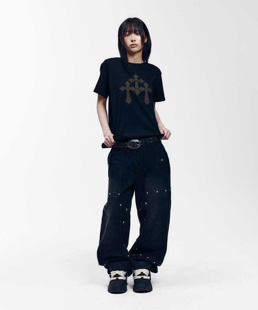 AAKAM Trinity Cross Half Top (Black)