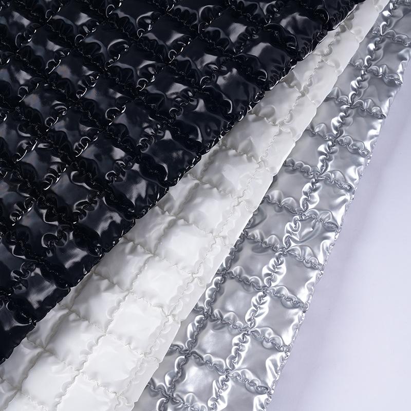 1m*1,4m Czarno-srebrny Kolor Skóra PU Pikowana Tkanina Bawełniana Tkanina Haftowana Wkładka do Szycia Torby Bagażowe Ubrania