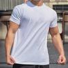 Men's Athletic T-Shirt with Shoulder Pads and Cuffs for Running and Fitness - Solid Color, American Style