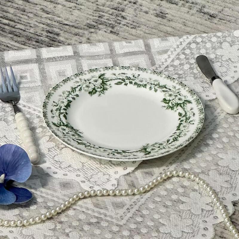 French Vintage Rose Garden Ceramic Dinner Plate