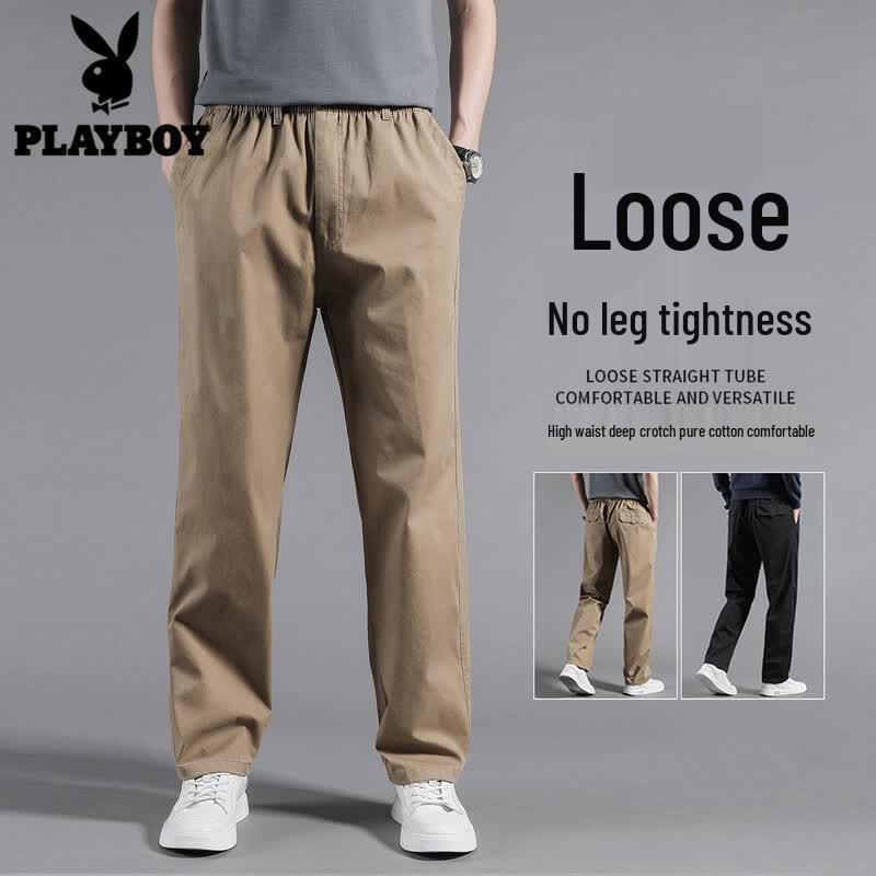 PLAYBOY Men s Thin Casual Loose Straight Cargo Pants M