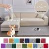 1/2/3/4 Waterproof Elastic Corner Sofa Covers Seats Solid Couch Cover Polyester L Shaped Sofa Slip Protector for Pets and Kids