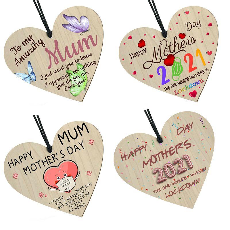 Beautiful Wooden Heart Plaque With Black Rope Mothers Day Gift For Lockdown 2021