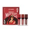 MARS Caja de 3 Labiales Líquidos Queen of Mattes (13,5 ml) (ROJOS Y GRANATES) | A prueba de manchas y transferencia | Pigmentación intensa al aplicar | Larga dur