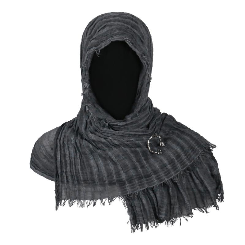 Rogue Cowl Scarf Medieval Cloak Cape Renaissances Costume Accessories Hooded Shawl with Vikinges Brooch for Halloween