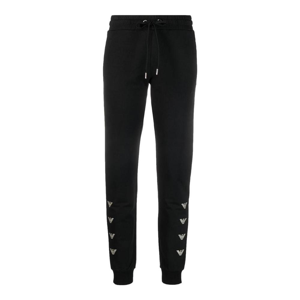 Emporio Armani EA7 SS23 Logo Print Drawstring Tapered Knit Sports Pants Women bottoms Black 3RTP58-TJEAZ-0200 XS