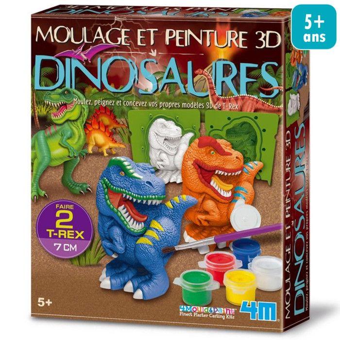 Kit DIY moulage - 4M - Dinosaure - 2 dinosaures de 7 cm - Peinture incluse