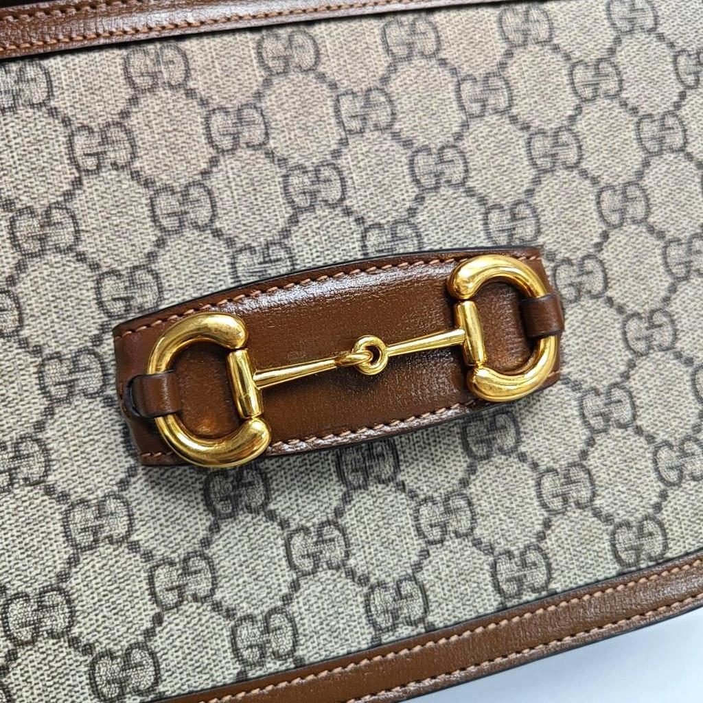 [Pre-Owned] Horsebit 1955 Logo Canvas And Leather Saddle Bag - Very Good #1JTWP5D