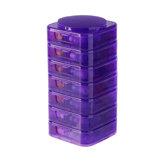7PCS Pill Box Organizer Small Compact Modular Design Detachable High-visibility Color Container for Medication And Supplements